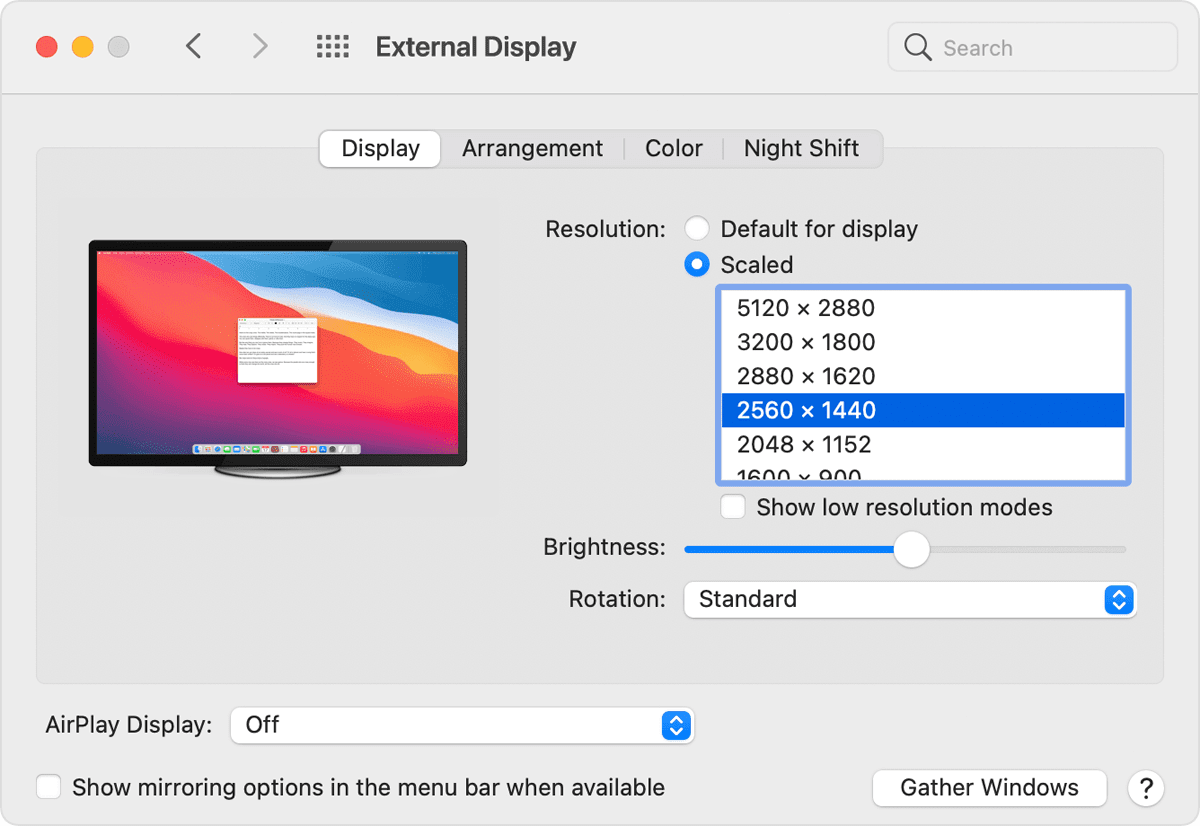 change brightness for aoc usb monitor on a mac